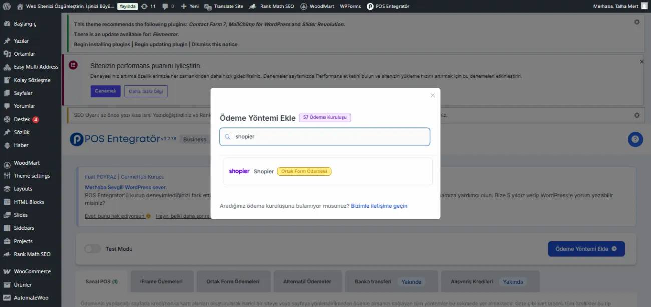 Shopier Sanal POS Nedir? 2025 | WordPress ve WooCommerce İçin Nasıl Entegre Edilir? pos entegrator kurulum1